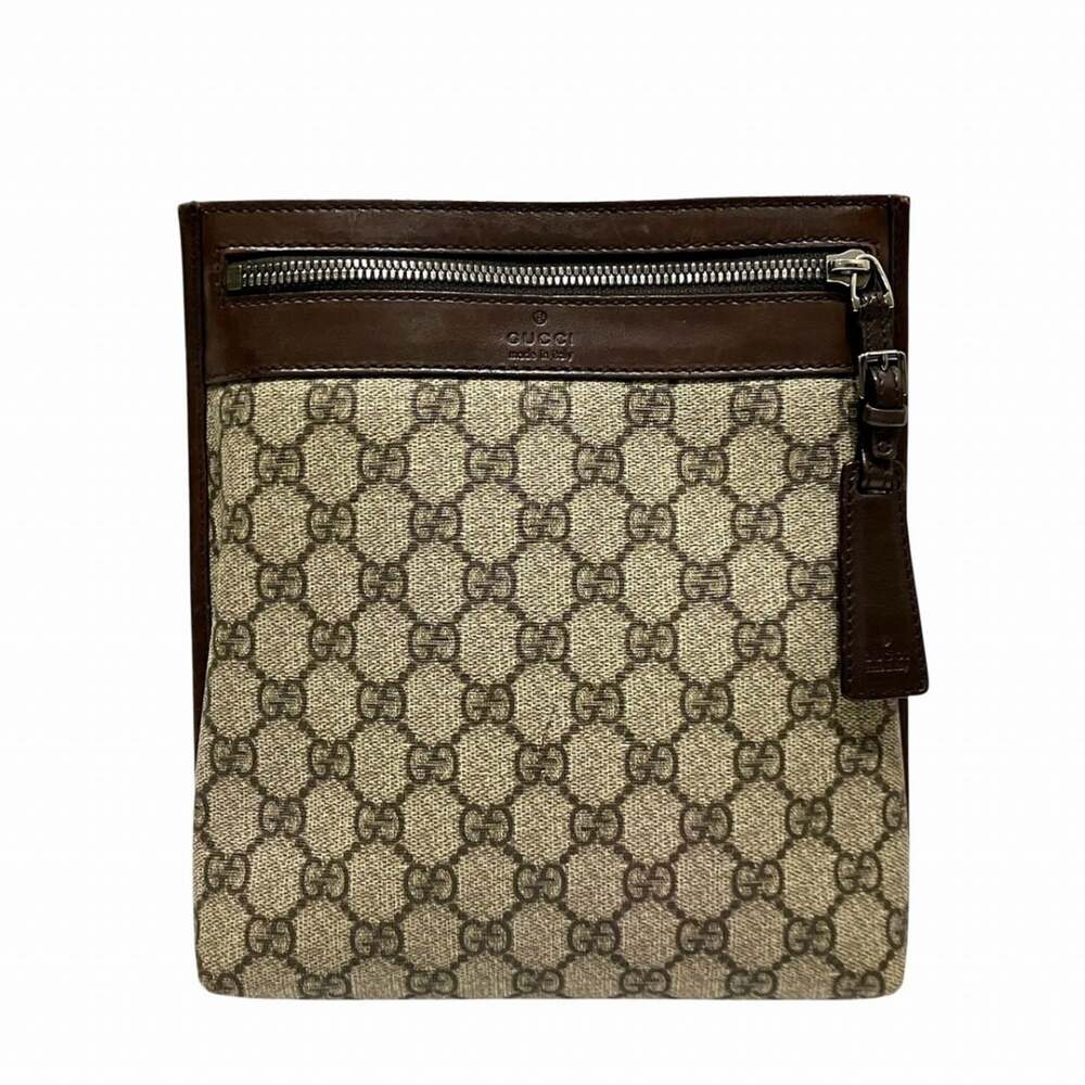 Gucci Flat Messenger Bag Gg Coated #245609G49B